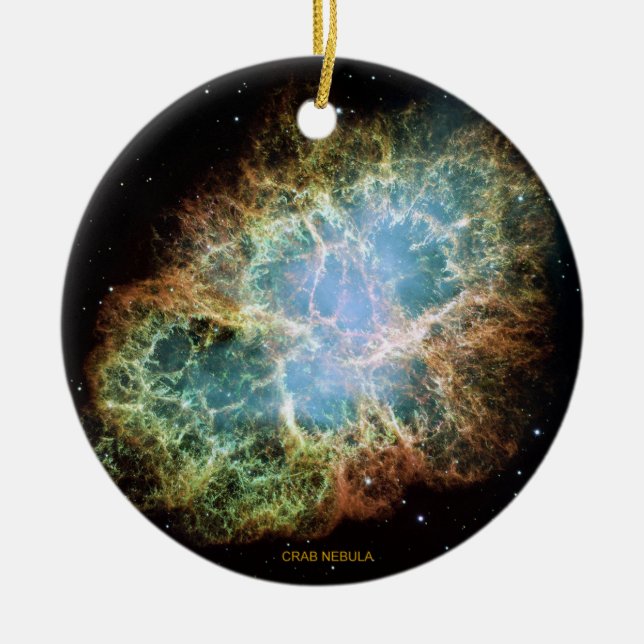 Crab Nebula Ceramic Tree Decoration (Front)