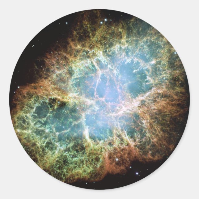 Crab Nebula Classic Round Sticker (Front)