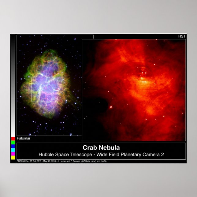 Crab Nebula Hubble Telescope Poster (Front)