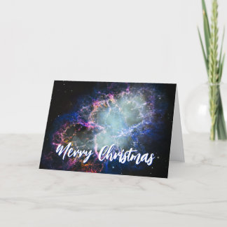 Crab Nebula Merry Christmas Holiday Card
