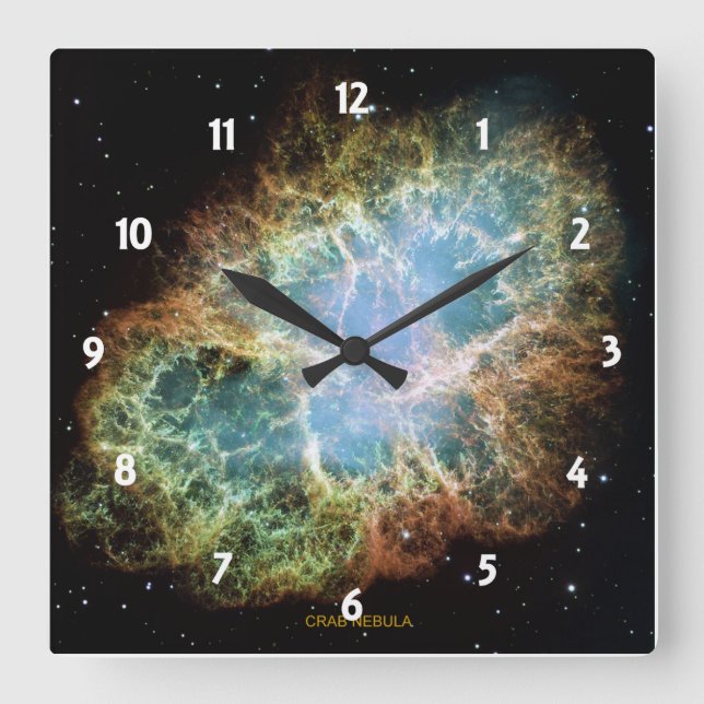 Crab Nebula Square Wall Clock (Front)