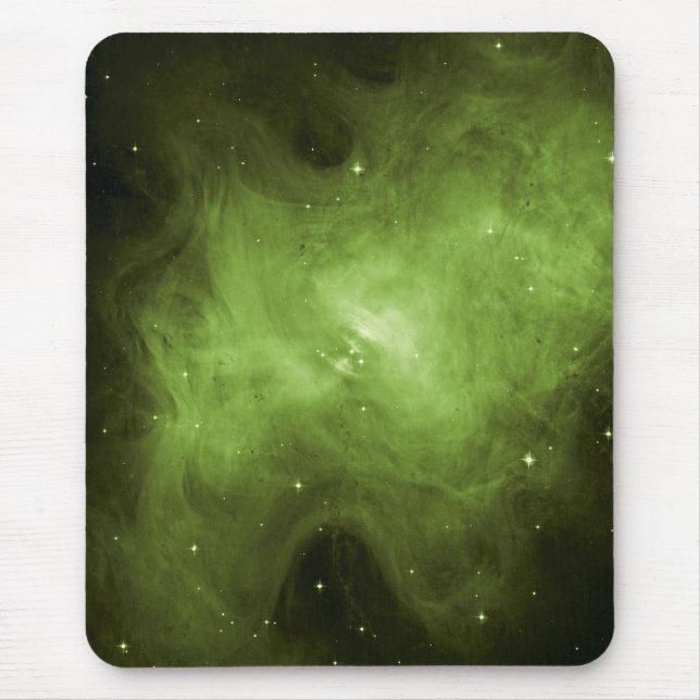 Crab Nebula, Supernova Remnant, Green Light Mouse Mat (Front)