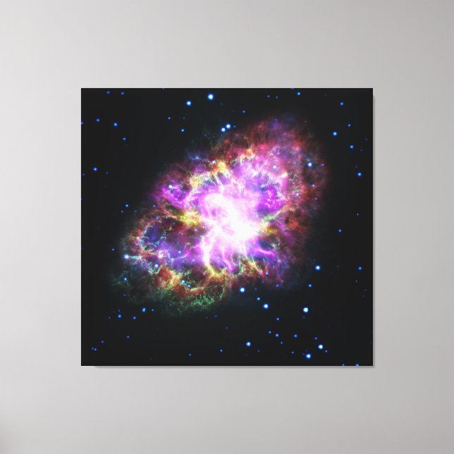 Crab Nebula Supernova Remnant Hubble Composite Canvas Print (Front)