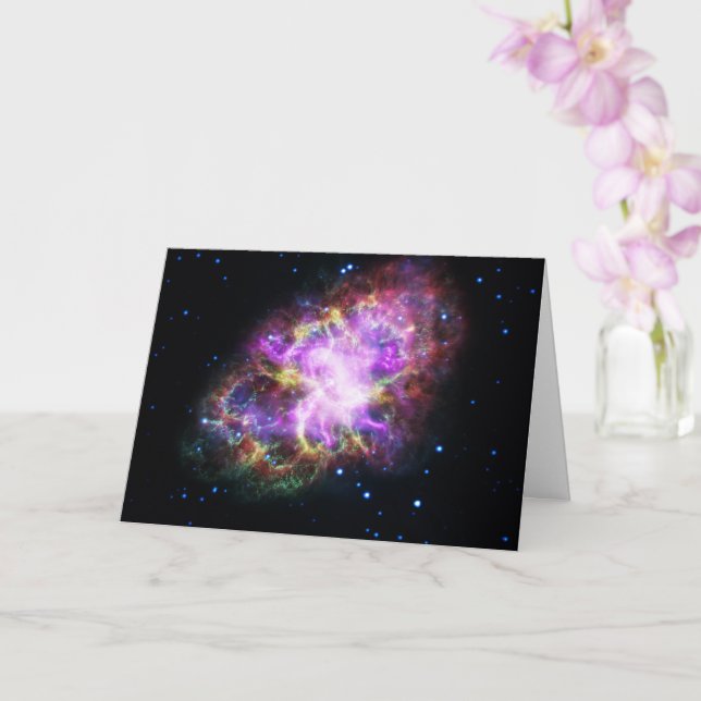 Crab Nebula Supernova Remnant Hubble Composite Card (Orchid)