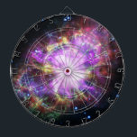 Crab Nebula Supernova Remnant Hubble Composite Dartboard<br><div class="desc">Journey through the Crab Nebula,  a dazzling supernova remnant! This image combines the power of five telescopes,  from radio waves to X-rays,  to unveil its wispy filaments,  hidden dust clouds,  and superheated core – a cosmic tapestry woven from the light of a stellar explosion.</div>