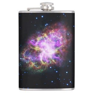 Crab Nebula Supernova Remnant Hubble Composite Hip Flask