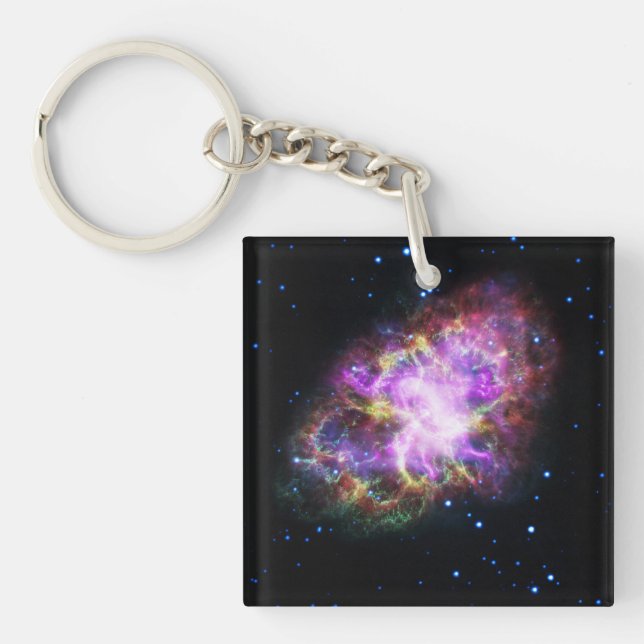 Crab Nebula Supernova Remnant Hubble Composite Key Ring (Front)