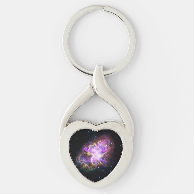 Crab Nebula Supernova Remnant Hubble Composite Key Ring (Front)