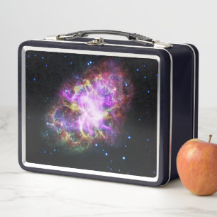Crab Nebula Supernova Remnant Hubble Composite Metal Lunch Box