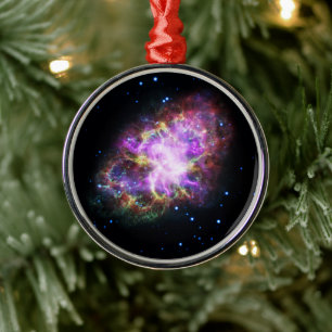 Crab Nebula Supernova Remnant Hubble Composite Metal Tree Decoration