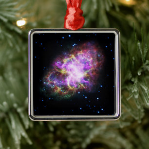 Crab Nebula Supernova Remnant Hubble Composite Metal Tree Decoration