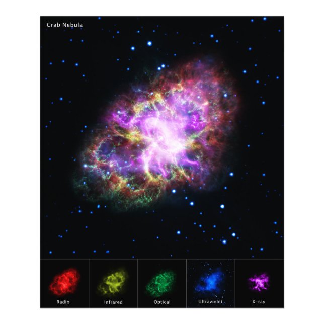 Crab Nebula Supernova Remnant Hubble Composite Photo Print (Front)