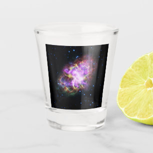 Crab Nebula Supernova Remnant Hubble Composite Shot Glass
