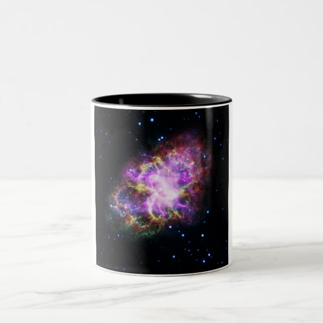 Crab Nebula Supernova Remnant Hubble Composite Two-Tone Coffee Mug (Center)