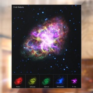 Crab Nebula Supernova Remnant Hubble Composite Window Cling
