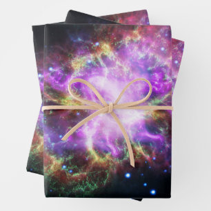 Crab Nebula Supernova Remnant Hubble Composite Wrapping Paper Sheet