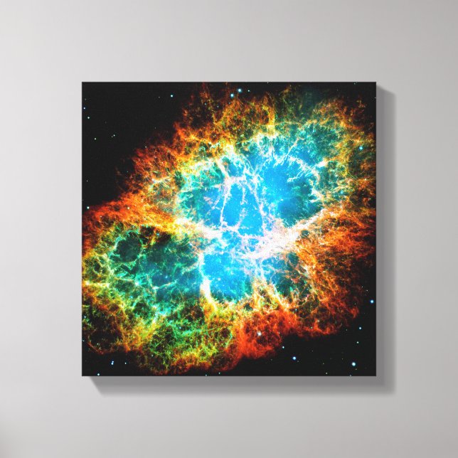 Crab Nebula Supernova Remnant Hubble Space Photo Canvas Print (Front)