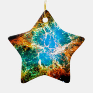 Crab Nebula Supernova Remnant Hubble Space Photo Ceramic Tree Decoration