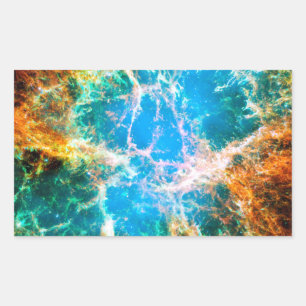 Crab Nebula Supernova Remnant Hubble Space Photo Rectangular Sticker