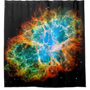 Crab Nebula Supernova Remnant Hubble Space Photo Shower Curtain