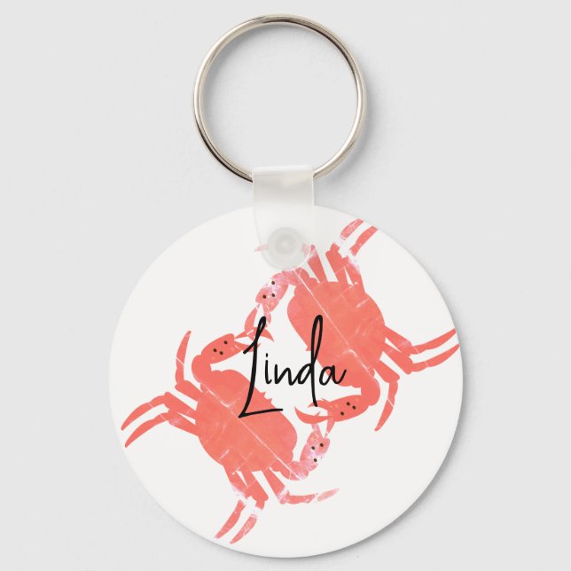 Crab Ocean Beach Sea Creature  Key Ring (Front)