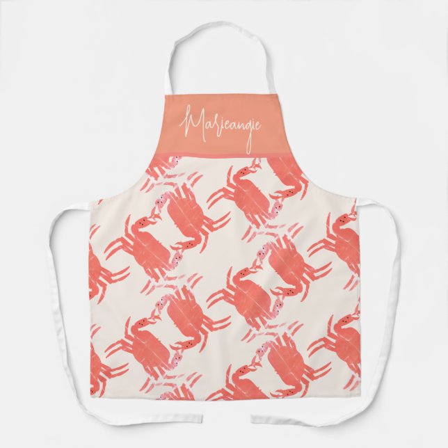 Crab Ocean Beach Sea Creature Pattern    Apron (Front)