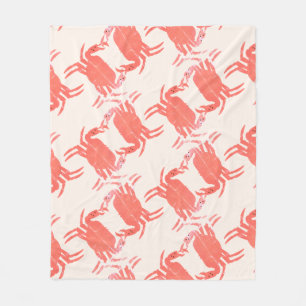 Crab Ocean Beach Sea Creature Pattern     Fleece Blanket