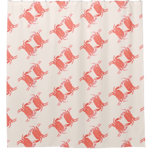 Crab Ocean Beach Sea Creature Pattern  Shower Curtain (Front)