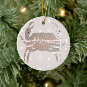 Crab Ocean Beach Sea Crustacean Ceramic Tree Decoration