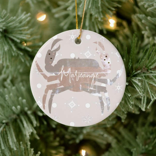 Crab Ocean Beach Sea Crustacean   Ceramic Tree Decoration (Tree)