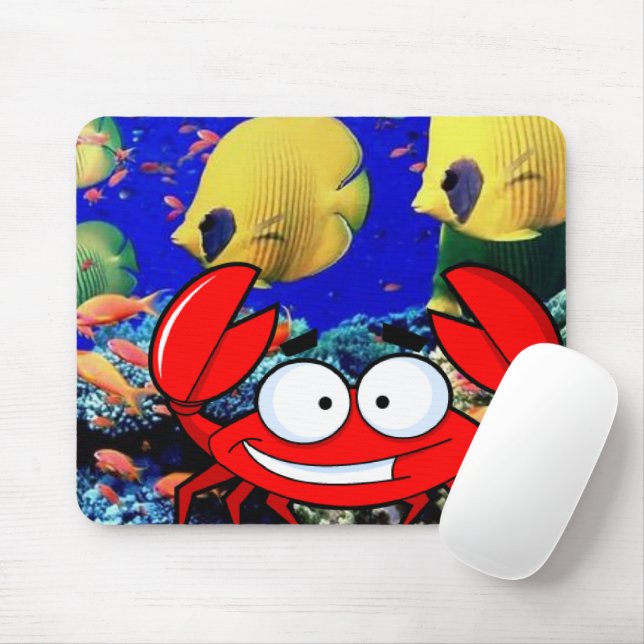 Crab Ocean Fish Mouse Pad! Mouse Mat (With Mouse)