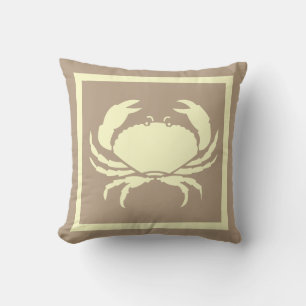 CRAB: off white cream  grey coloured Cushion