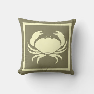 CRAB: off white cream + navy grey coloured Cushion