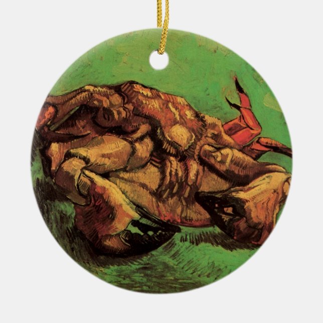 Crab on Its Back by Vincent van Gogh Ceramic Tree Decoration (Front)