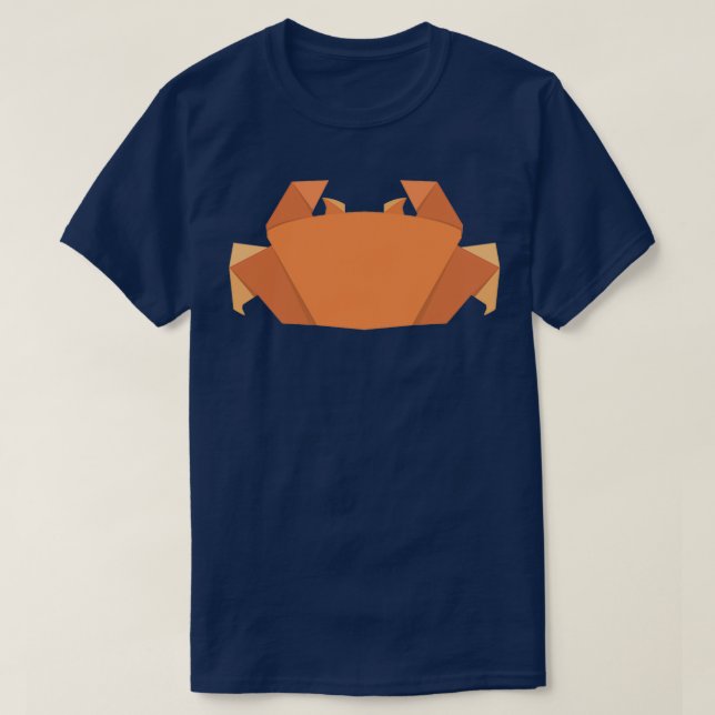 Crab Origami Minimalist Orange T-Shirt (Design Front)
