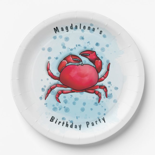 crab Party Paper Plate (Front)