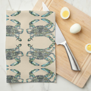 Crab Pattern Tea Towel