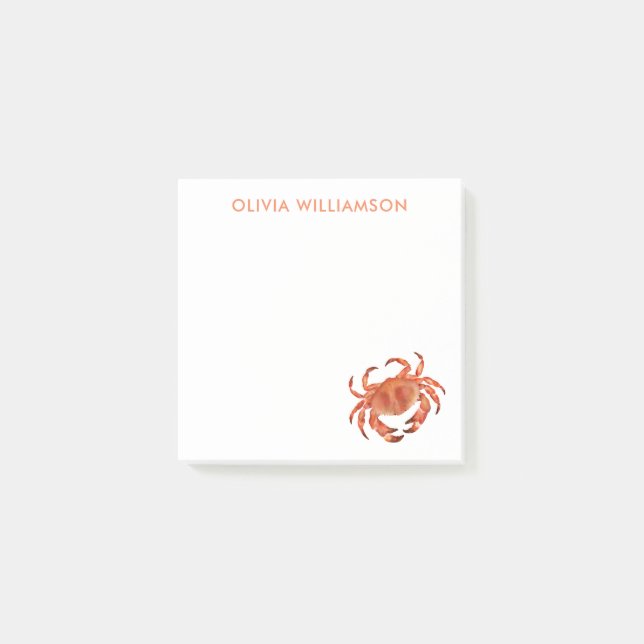 Crab Personalised Post-it Notes (Front)