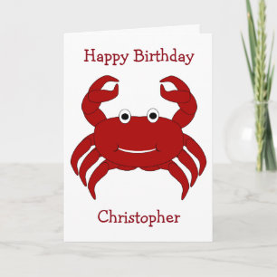 Crab Personalized Birthday Card