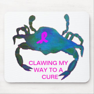 Crab Pink Ribbon Mouse Pad Breast Cancer Awareness