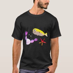 Crab, Puffer Fish and Star Fish T-Shirt