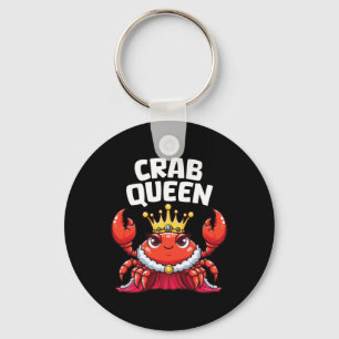 Crab Queen Funny Seafood Crab Animal Hunting Fishi Key Ring