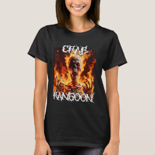 Crab Rangoon Funny Cringe Hard Skeleton Meme Flame T-Shirt