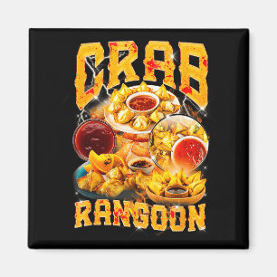Crab Rangoon Meme Bootleg Rap Style 90s Vintage  Magnet