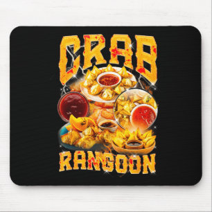 Crab Rangoon Meme Bootleg Rap Style 90s Vintage Mouse Mat