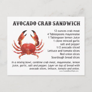 Crab Recipes Postcard