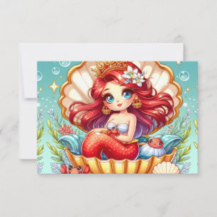 Crab Royalty in Coral Cove Drawstring Wall Clock Invitation