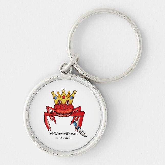 Crab Royalty with knife, MeWarriorWoman on Twitch  Key Ring (Front)