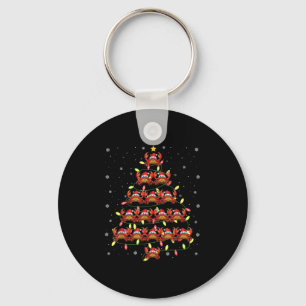 Crab Santa Christmas Tree Lights Ugly Sweater Styl Key Ring