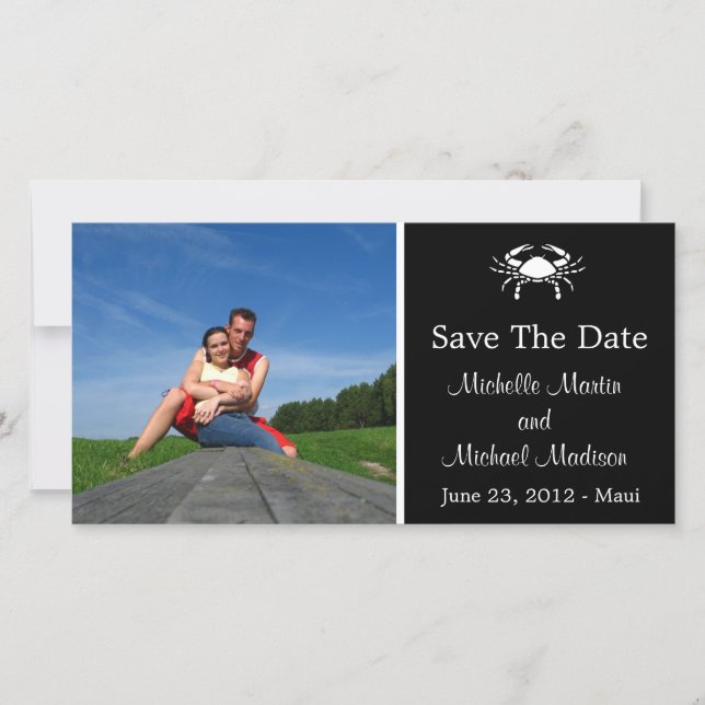 Crab Save The Date Photocard (Black) (Front)